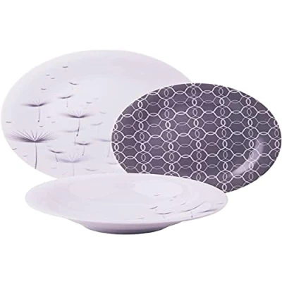 Obrázek Excelsa Magatama jídelní servis z porcelánu, barva: šedá, 18dílná