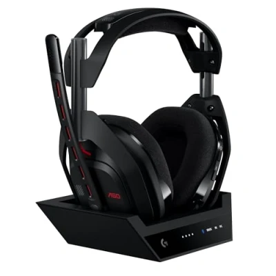 Obrázek Logitech G Astro A50 LIGHTSPEED kabellose Gaming Headset + Basisstation (Gen 5), PRO GRAPHENE, 3 System Umschaltung, USB C für Xbox, PS5, PC/Mac oder Nintendo Switch, Bluetooth Schwarz