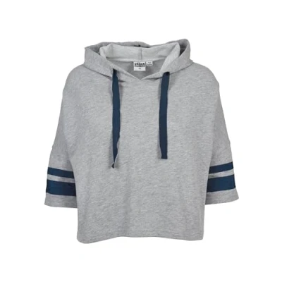 Obrázek Urban Classics Ladies Taped Short Sleeve Hoody Mikina s kapucí, Ženy, Velikost: Small, Grey/navy