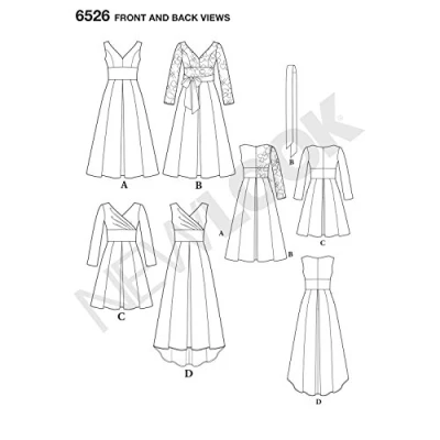 Obrázek New Look Schnittmuster 6526 Damen Kleid mit miedervarianten, Papier, weiß, 22 x 15 1 cm