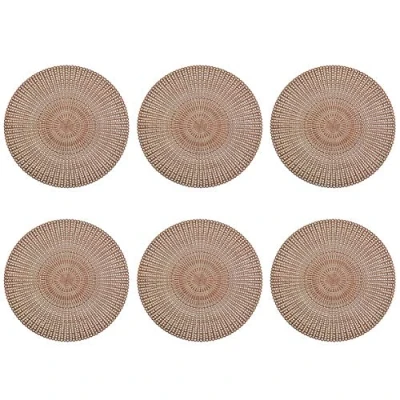 Obrázek ZELLER PRESENT SCHÖNER LEBEN. PRAKTISCH WOHNEN. Sada prostírání &#039;Cut Out&#039;, 6dílná sada, PVC, kulatá, měď cca Ø 41 cm, 27004