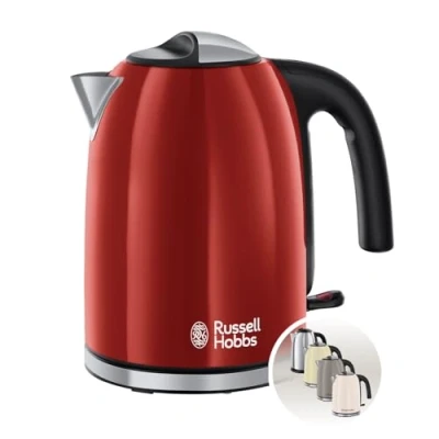 Obrázek Russell Hobbs Rychlovarná konvice [1,7 l, 2400 W] Colours+ ušlechtilá ocel červená (funkce rychlého vaření, vyjímatelný filtr vodního kamene, optimalizovaná výtoková hubice, ukazatel hladiny vody)