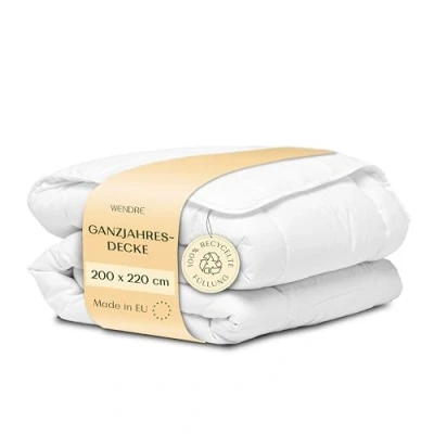 Obrázek Wendre Celoroční přikrývka 200 x 220 cm antialergická a pratelná deka pro 4 roční období na léto zimu, lehká letní teplá zimní Öko Tex standardní spací