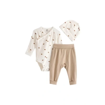 Obrázek Lindex SET 3 PCS WRAP Čepice pro děti, Velikost: 56, Beige