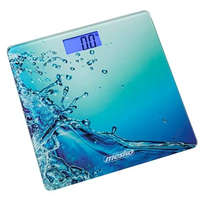 Obrázek Mesko MS8156 Digitale Personenwaage Hohe Präzision, Badezimmerwaage Exklusives Glasdesign, LCD Anzeige, bis zu 150Kg, Dekorative gehärtete Glasplattform, Automatische Abschaltung