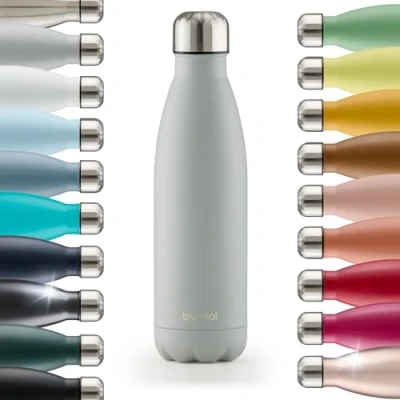 Obrázek Blumtal láhev na pití 750 ml z ušlechtilé oceli neprosakující izolační bez BPA, studená a teplá dvoustěnná Insulated Bottle nerezová Ultimate Grey