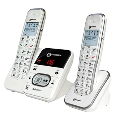 Obrázek Geemarc Amplidect 295 Duo zesílený bezdrátový telefon a přídavný mobilní se záznamníkem hovorů velkými tlačítky pro seniory nízká až střední ztráta sluchu verze DE