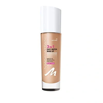 Obrázek Manhattan 3v1 Easy Match make Up, podkladový up bez oleje pro bezchybnou pleť, barva 39 přírodní, 30 ml