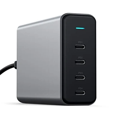 Obrázek SATECHI 165W USB C 4portová nabíječka PD GaN kompatibilní s MacBook Pro/Air M2, 2021 Pro M1 &amp; Max, 2020 Air/Pro M1, iPad iPhone 16/16 Pro, 15 Max/15
