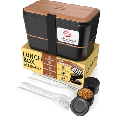 Obrázek Umami Bento Lunchbox verschachtelbar 1500 ml All in One, Box Erwachsene, Mahlzeit Prep Container für Männer
