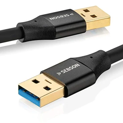 Obrázek SEBSON USB kabel 5 m typ A na 3. 0 datový Gbit/s přenos dat, spojovací pro PC, laptop, tiskárnu, pevné disky UVM.