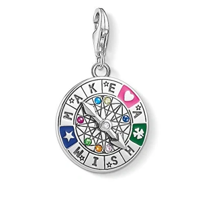 Obrázek Thomas Sabo Dámský přívěsek osudové kolo Make a Wish Charm Club 925 Sterlingové stříbro 1818 340 7, stříbro, Kubická zirkonie