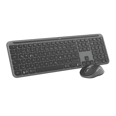 Obrázek Logitech MK950 Signature Slim sada bezdrátové klávesnice myši, štíhlý design, tiché psaní, přepínání mezi třemi zařízeními, Bluetooth, více operačních systémů, Windows, Mac, DEU rozložení qwertz