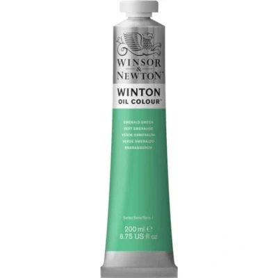 Obrázek Winsor &amp; Newton 1437241 Winton, jemná kvalitní olejová barva 200ml tuba s rovnoměrnou konzistencí, odolná vůči světlu, vysoká krycí schopnost, bohatá na barevné pigmenty smaragdově zelená