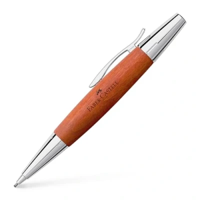 Obrázek Faber Castell 138382 Otočná tužka e motion hruškový strom / kov, cípka: 1,4 mm, včetně dárkového balení, barva násady: hnědá/stříbrná