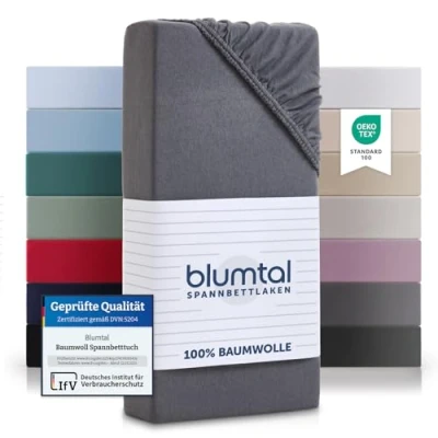 Obrázek Blumtal® Basics napínací prostěradlo 90 x 200 cm Jersey ze 100% bavlny s certifikací Öko TEX bavlna
