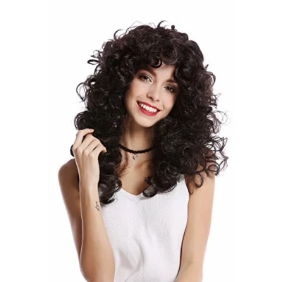 Obrázek WIG ME UP 0051 P30/P103 Paruka Dámy Karneval Halloween super objemné kadeře Kulma Hříva Černá, hnědá melírovaná dlouhá