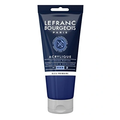Obrázek Lefranc Bourgeois 300415 Fine akrylová barva primární modrá, 80 ml tuba, krémová na vodní bázi, rychleschnoucí, stálá světle, voděodolná