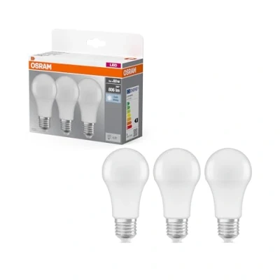 Obrázek Osram LED Base Classic A lampa, patice: E27, Cool White, 4000 K, 8, 50 W, náhrada za 60W žárovku, matná
