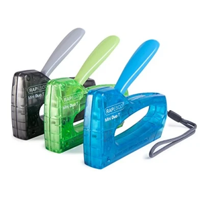Obrázek Rapesco 0953 T8 Mini Set, 3 Stück Tackers mit 1800 Heftklammern 13/6 mm, Schwarz, Blau und Grün