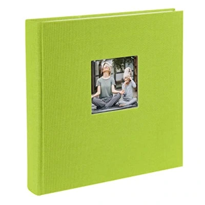 Obrázek goldbuch 24896 fotoalbum s okénkem, Bella Vista, upomínkové album 25 x cm, 60 bílých stran pergamenovými dělícími listy, fotokniha ze lnu, zelená