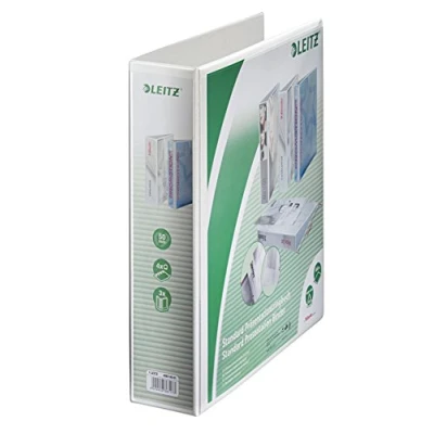Obrázek Leitz 42870001 kroužkový pořadač prezentace, s kapsami, A4, PP, 4 kroužky, 50 mm, bílý