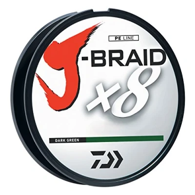 Obrázek Daiwa Unisex Braided LINE J BRAIDX8 pletená šňůrka, tmavě zelená, 40 lb