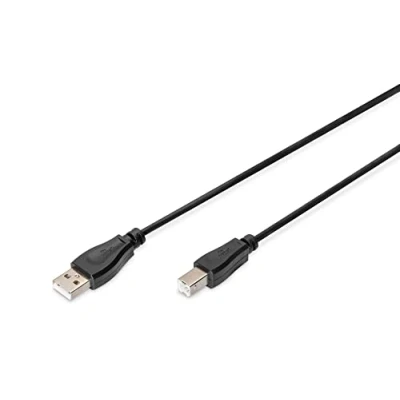 Obrázek DIGITUS USB 2.0 Anschlusskabel 1.8 m A (St) zu B 480 Mbit/s Verbindungskabel, Kompatibel Schwarz