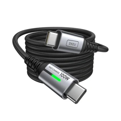 Obrázek INIU USB C Kabel, 100W [2m] PD3.0 Schnellladekabel auf C, Nylon Geflochten Ladekabel Ladegerät für iPhone 16 15 Pro Samsung Galaxy S23 S22 S21 Pixel 7 iPad MacBook Air Tablets usw.