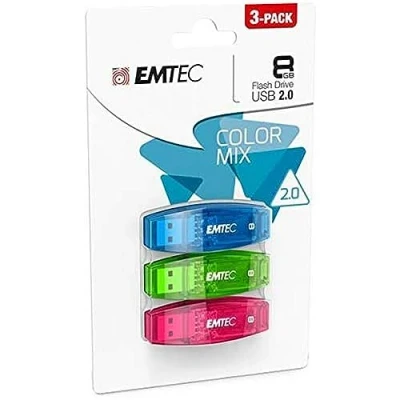 Obrázek Emtec C410 8GB USB Stick 2.0 Color Mix 3er Pack (Orange Gelb Rose)