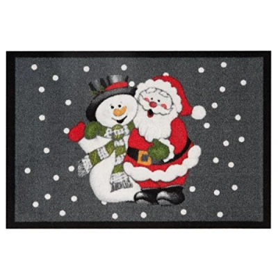Obrázek Hanse Home rohožka Vánoce pro vnitřní a vnější použití 40 x 60 cm na zachytávání nečistot Outdoor Santa Claus Sněhulák lze prát &amp; odolná proti počasí, protiskluzová vstupní