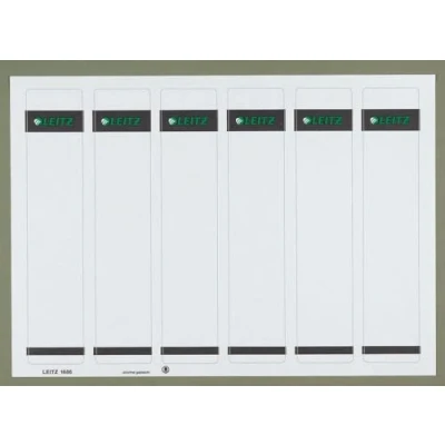 Obrázek Leitz Samolepicí štítky na zadní straně pro standardní a tvrdé lepenky, 600 kusů, krátký úzký formát, 39 x 192 mm, papír, šedý, 16860085