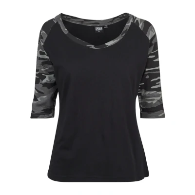 Obrázek Urban Classics Ladies 3/4 Contrast Raglan TEE Triko s potiskem, Ženy, Velikost: Small, Black/light grey