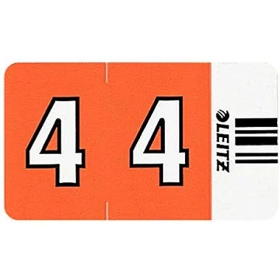 Obrázek Leitz 66040000 Orgac Tricolor číslice signální 4, 100 ks, oranžová