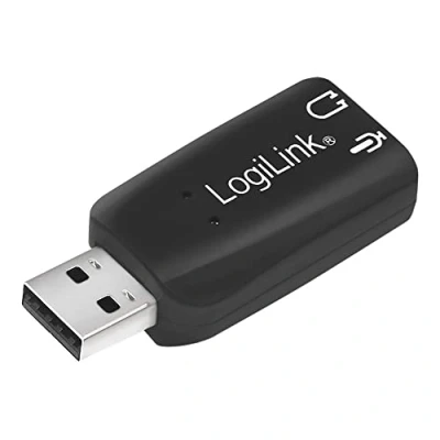 Obrázek LogiLink USB zvuková karta s virtuálním 3D zvukovým efektem, simuluje prostorové zvukové efekty 5.1, černá