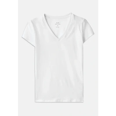 Obrázek Armani Exchange Jednoduché tričko, Ženy, Velikost: Small, Optic white
