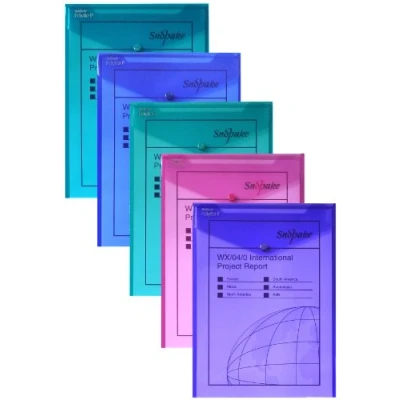 Obrázek Snopake Polyfile, kapsy na dokumenty, formát A4, patent, vybrané barvy Electra, 5 kusů