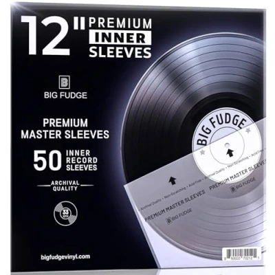 Obrázek BIG FUDGE Premium Master gramofonové desky vnitřní obaly 12&quot; x 50 ks. Archivní antistatické z rýžového papíru žízeňská 3vrstvá vinylová LP pouzdra