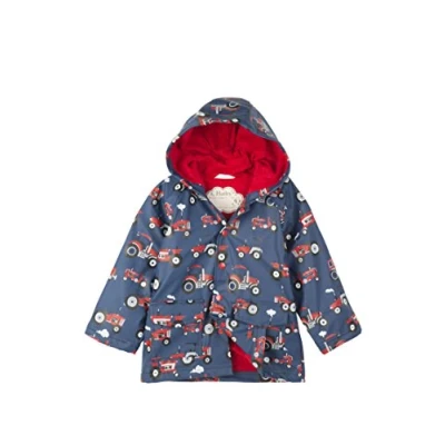 Obrázek Hatley Chlapecký potištěný Raincoat Pláštěnka A Line Coat 3 roky Modrá (Red Farm Tractors)