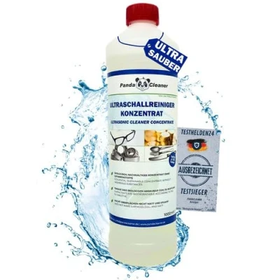 Obrázek PandaCleaner Bio ultrazvukový čistič koncentrát 1l na brýle, šperky, zubní protézy, hodinky atd. pro všechny přístroje a výrobce (V2 vylepšená receptura)