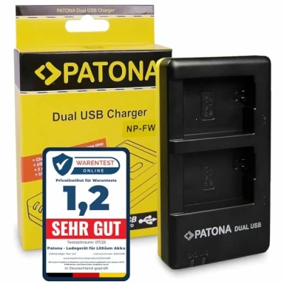 Obrázek PATONA Nabíječka pro akumulátor NP FW50 (USB Dual 1964) kompatibilní se Sony ZV E10 ILCE Alpha 6000 6100 6300 6400 6500 A33 A35 A37 A55 7 7II 7R 7RII 7S II III DSC RX10 NEX atd