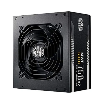 Obrázek Cooler Master MWE 750 Gold V2, modulární PC síťový zdroj (EU zástrčka), 80 Plus zlato, W napájecí s plochým kabelem, 120mm HDB ventilátor, teplotní práh 50˚C