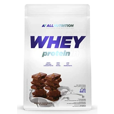 Obrázek ALLNUTRITION WPC Whey Protein prášek s aminokyselinami proteinový nízkým obsahem tuku, izoláty pro růst svalů a zotavení po fitness 908 g Double Chocolate
