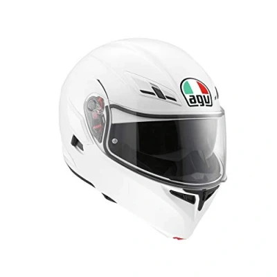 Obrázek AGV Compact ST ECE 22 05 Solid Motorrad Klapphelm P/J in zwei Konfigurationen zugelassen, mit Sonnenblende, Weiß, S