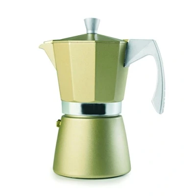 Obrázek IBILI Express Kaffeekocher Evva Golden, 6 Tassen, 300 ml, Aluminiumdruckguss, für Induktionsherde geeignet