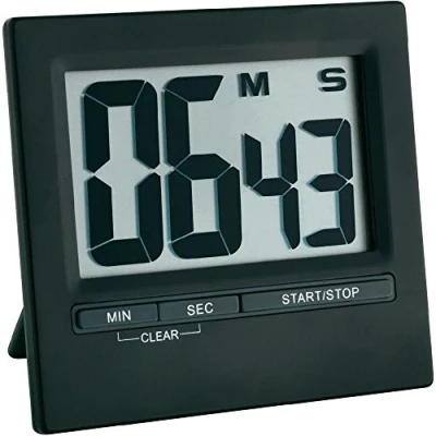 Obrázek TFA Dostmann Elektronický časovač a stopky, 38.2013.01, plast, hliník, černá, D 84 x Š 16 (40) V 77 mm