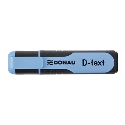 Obrázek DONAU 7358001PL 10 D Text zvýrazňovač / Highlighter Textliner Netoxický inkoust, klínový hrot Světelné barvy Vysoká kvalita/pogumované strany stopky Tloušťka linky 1 5 mm, modrá