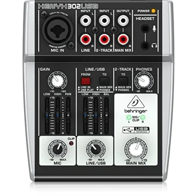 Obrázek Behringer Xenyx 302USB 5 vstupní mixer s Mic Preamp a vestavěný USB Audio Interface