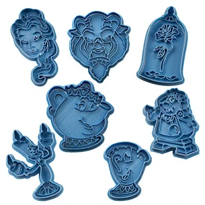 Obrázek Cuticuter Bella Y Bestia Ausstechformen Set, Kunststoff, blau, 16x14x1.5 cm, 7