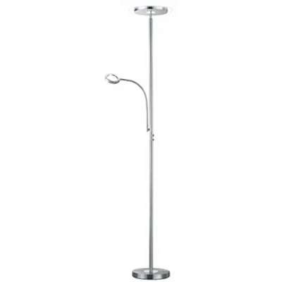 Obrázek Reality Leuchten R42752107 Ackbar A+, LED stojací lampa, kov, 18 watts, integrované, matný nikl, 31 x 182 cm
